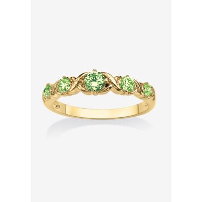 Women's Yellow Gold-Plated Simulated Birthstone Ring by PalmBeach Jewelry in August (Size 7)