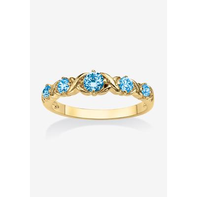 Women's Yellow Gold-Plated Simulated Birthstone Ring by PalmBeach Jewelry in March (Size 5)