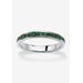 Women's Sterling Silver Simulated Birthstone Stackable Eternity Ring by PalmBeach Jewelry in May (Size 8)