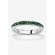 Women's Sterling Silver Simulated Birthstone Stackable Eternity Ring by PalmBeach Jewelry in May (Size 5)