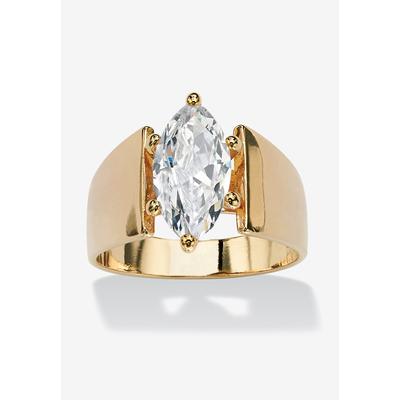 Women's Yellow Gold Plated Cubic Zirconia Solitaire Engagement Ring by PalmBeach Jewelry in Gold (Size 8)