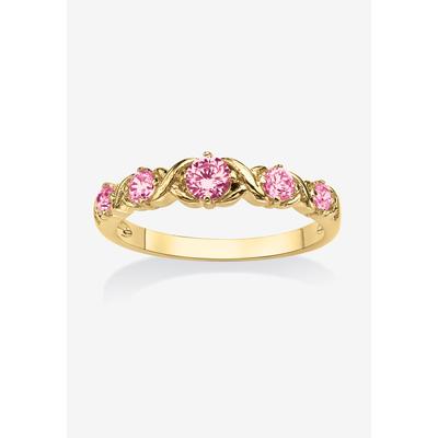 Women's Yellow Gold-Plated Simulated Birthstone Ring by PalmBeach Jewelry in June (Size 5)