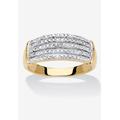 Women's Yellow Gold-Plated Anniversary Ring with Genuine Diamond Accents by PalmBeach Jewelry in Diamond (Size 6)