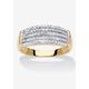 Women's Yellow Gold-Plated Anniversary Ring with Genuine Diamond Accents by PalmBeach Jewelry in Diamond (Size 6)