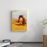 East Urban Home Vintage Landscape Wall Art - Arches National Park by Joel Anderson Wood/Paper in Brown/Orange | 7 H x 5 W x 1.5 D in | Wayfair