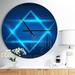 East Urban Home Neon Star of David - Modern wall clock Metal in Blue | 23 H x 23 W x 2 D in | Wayfair C4FC390ACE2147F4B95B9012425758E2