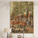 East Urban Home Lunch on the Champs Elysees Paris - French Country Print on Natural Pine Wood in Brown/Green/Red | 20 H x 12 W x 1 D in | Wayfair