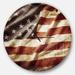 East Urban Home American Flag - Modern wall clock Metal in Brown | 29 H x 29 W in | Wayfair 5265C3E49E284ECB89CB078BF659987E