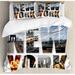 East Urban Home New York City Collage Featuring w/ Different Areas of the Big Apple Manhattan Duvet Cover Set Microfiber in Black | Wayfair