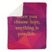 East Urban Home Faux Gemstone Choose Hope Quote Fleece Blanket Fleece/Microfiber/Metal in Pink/Indigo | 30 W in | Wayfair