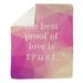 East Urban Home Faux Gemstone Love & Trust Quote Fleece Blanket Fleece/Microfiber in Pink/Indigo | 60 W in | Wayfair