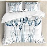 East Urban Home Microfiber Modern & Contemporary Duvet Cover Set Microfiber in Blue | Queen Duvet Cover + 2 Shams | Wayfair