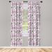 East Urban Home Ambesonne Emoji 2 Panel Curtain Set, Memphis Style Doodle Lip Star Strawberry Speech Bubble On Stripe Pattern | 63 H in | Wayfair