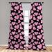 East Urban Home Ambesonne Diamonds Curtains, Romantic Pink Heart Stones On Black Background Valentines Day Theme | 63 H in | Wayfair