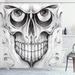Ebern Designs Shawna Day of The Dead Scary Skull Face Angry Expression Festive Art Image Single Shower Curtain Polyester | 70 H x 69 W in | Wayfair