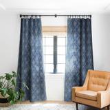 East Urban Home Schatzi Brown Mudcloth 4 Denim 1pc Blackout Window Curtain Panel Polyester in Green/Blue | 84 H in | Wayfair