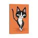 East Urban Home Black Cat Walking by Toru Sanogawa - Painting Print Canvas in Black/Orange | 12 H x 8 W x 0.75 D in | Wayfair