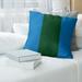 East Urban Home Milwaukee Basketball Linen Striped Pillow Cover Linen in Green/Blue | 20 H x 20 W x 1.5 D in | Wayfair