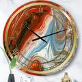 East Urban Home Red Gold & Blue Marble - Glam wall clock Metal in Blue/Red/Yellow | 23 H x 23 W x 1 D in | Wayfair C31F777C38754ED3B078ADAA47042A5B