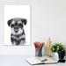 East Urban Home Miniature Schnauzer Puppy by Watercolor Luv - Painting Print Canvas in Black/White | 12 H x 8 W x 0.75 D in | Wayfair