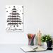 East Urban Home Merry Christmas Tree & Stars by Cindy Jacobs - Graphic Art Print Canvas in Black/Green/White | 12 H x 8 W x 0.75 D in | Wayfair