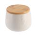 Evideco Bath D Dolomite Round Cotton Box w/ Bamboo Top in White | 3.4 H x 4 W x 4 D in | Wayfair 6782210