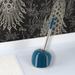 Evideco PISE Free standing Toilet Brush & Holder Set Dolomite & Stainless Steel Ceramic in Blue | 14.7 H x 6 W x 6 D in | Wayfair 6631119