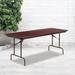 Flash Furniture Wofford 24" x 48" Rectangular High Pressure Mahogany Laminate Folding Banquet Table Wood/Metal in Brown/Red | Wayfair