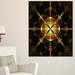 Design Art Gold Symmetrical Large Fractal Flower Graphic Art on Wrapped Canvas in Black | 20 H x 12 W x 1 D in | Wayfair PT12035-12-20