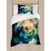 East Urban Home Space Spiral Andromeda Galaxy w/ Planets Mystical Cosmos Fantasy Background Image Duvet Cover Set Microfiber | Twin | Wayfair