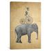 East Urban Home 'Elephant w/ Deer' Painting Print on Canvas Canvas | 32 H x 8 W x 0.75 D in | Wayfair ESUR6299 37449493