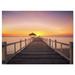 Design Art Wide Wooden Bridge into the Sea Sea Pier Photographic Print on Wrapped Canvas in Indigo | 8 H x 12 W x 1 D in | Wayfair PT10582-12-8