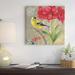 East Urban Home Winter Birds Series: Goldfinch I Painting Print on Wrapped Canvas in Brown/Green/White | 12 H x 12 W x 0.75 D in | Wayfair