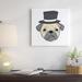 East Urban Home 'Pug w/ Top Hat' Graphic Art Print on Canvas in Brown/White | 12 H x 12 W x 1.25 D in | Wayfair ESUM1261 43171315