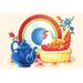 Buyenlarge 'Chicken Casserole Dish & Teapot' Painting Print Paper in White | 24 H x 36 W x 1.5 D in | Wayfair 0-587-27640-1C2436