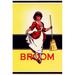 Buyenlarge Dainty Woman Broom Label - Advertisements Print in Black/Red/Yellow | 30 H x 20 W x 1.5 D in | Wayfair 0-587-23063-0C2030