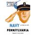 Buyenlarge Navy vs. Pennslyvania Vintage Advertisement in Black/Blue/Brown | 30 H x 20 W in | Wayfair 0-587-02155-1C2030
