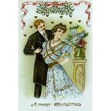 Buyenlarge 'A Merry Christmas' Vintage Advertisement in Black/Blue/Green | 30 H x 20 W x 1.5 D in | Wayfair 0-587-22971-3C2030