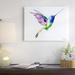 East Urban Home Hummingbird Flying Painting Print on Wrapped Canvas in Blue/Green/Indigo | 5 H x 7 W x 1 D in | Wayfair EUNH4683 33362229