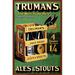 Buyenlarge 'Truman's - The Beer Stops Here ' by Wilbur Pierce Vintage Advertisement in Black/Green/Yellow | 30 H x 20 W x 1.5 D in | Wayfair