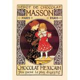 Buyenlarge Depot de Chocolat Masson: Chocolat Mexicain by Eugene Grasset Vintage Advertisement in Brown/Red | 42 H x 28 W x 1.5 D in | Wayfair