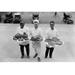 Buyenlarge Three Chefs Stand on Bottom of A Line of Steps & Hold Up Thanksgiving Platters - Photograph Print in White | Wayfair 0-587-46093-LC2436