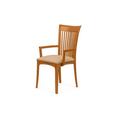 Copeland Furniture Sarah Leather Slat Back Arm Chair Wood/Upholstered in Brown | 37.5 H x 21.5 W x 22 D in | Wayfair 8-SAR-12-03-89112