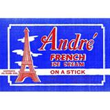 Buyenlarge Andre' French Ice Cream on A Stick - Advertisements Print in White | 24 H x 36 W x 1.5 D in | Wayfair 0-587-31761-2C2436