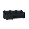 Blue/Brown Sectional - My Chic Nest Parker 96" Wide Left Hand Facing Modular Sofa & Chaise Polyester/Upholstery/Cotton/Leather | Wayfair