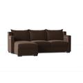 Brown Sectional - My Chic Nest Parker 96" Wide Left Hand Facing Modular Sofa & Chaise Polyester/Upholstery/Cotton/Leather | Wayfair 542-1041-1130