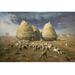 Buyenlarge 'Haystacks Autumn 1874' by Jean Francois Millet Painting Print in White | 24 H x 36 W x 1.5 D in | Wayfair 0-587-60329-LC2436