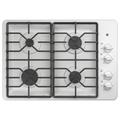 GE Appliances Built-in 30" Gas Cooktop w/ 4 Burners in White | 4.75 H x 21 W x 30 D in | Wayfair JGP3030DLWW