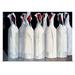 Fleur De Lis Living Yonker Wrapped Wine Bottles, Number 1, 1995' by Lincoln Seligman Painting Print in Black/White | 17 H x 24 W x 1.5 D in | Wayfair