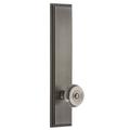 Grandeur Carré Tall Plate Privacy w/ Bouton Door Knob Brass in Gray | 11 H x 2.5 W in | Wayfair 837135